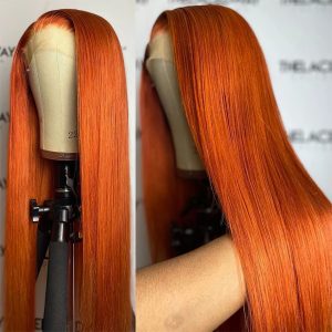 Orange Ginger Color 13x4 HD Lace Front Straight Hair Wig