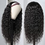 Headband Water Wave Human Hair Wigs | 150% Density No Glue Silk Scarf