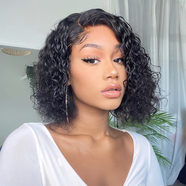 13X4 HD Lace Frontal Water Curly Pixie Cut Wigs | Side Part Glueless Lace Front Wigs Easy Install