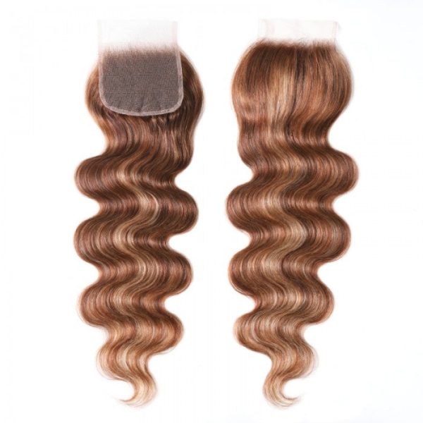 12A Body Wave Hair Honey Blonde Piano 3Bundles With Transparent Lace Closure Deal Free Shipping