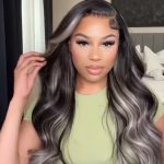 Platinum Blonde Highlights Straight Mixed Color Human Hair Wigs Long 32inch 13x4 Body Wave /Straight Lace Front Wig