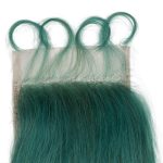 3 Bundles with Closure Virgin Human Hair Weave Jade Green Closure And Black Hair Bundles Skunk Stripe Human Hair