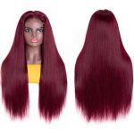 99J Color Burgundy Straight Hair HD Lace Front Wig | 180% Density