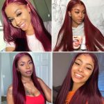 99J Color Burgundy Straight Hair HD Lace Front Wig | 180% Density