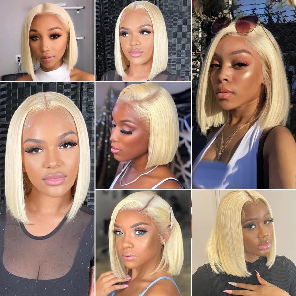 Sleek 613 Straight Blonde HD Lace Bob Wigs | 180% Density