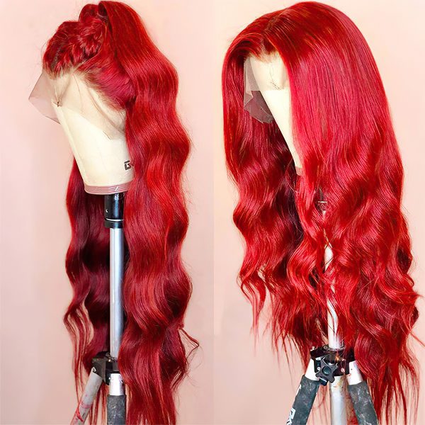 Red Body Wave HD Lace Front Wig | Long Red Human Hair Wig