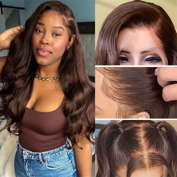 #4 Dark Brown Color Body Wave Wig | 13x4 HD Lace Front Lace Wig