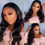 Headband Body Wave Human Hair Wigs | No Glue Silk Scarf