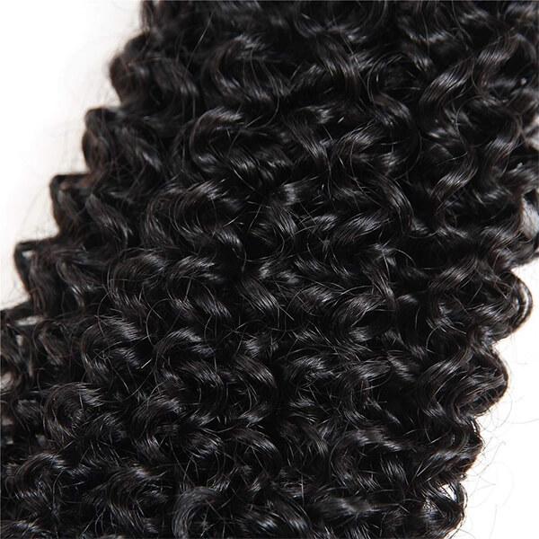 Brazilian Virgin Human Hair Weaves 10A Kinky Curly Human Hair Bundles For Black Women Natural Color