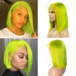 Colorful Bob Wig Straight Short Bob HD Lace Front Wig 180 Density