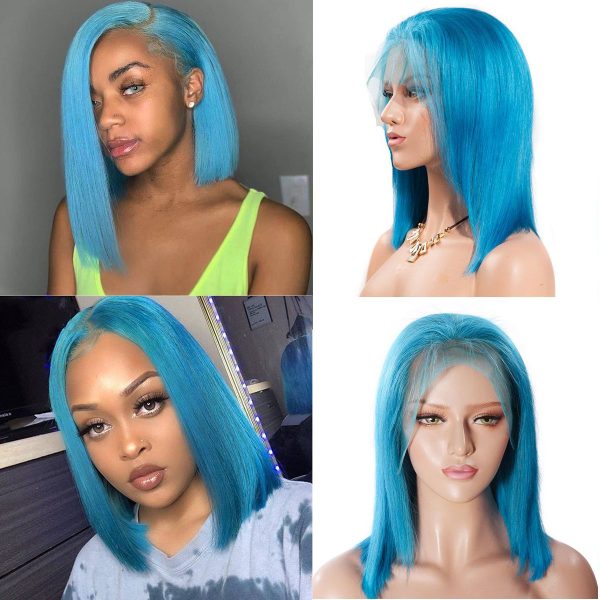 Colorful Bob Wig Straight Short Bob HD Lace Front Wig 180 Density