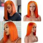 Colorful Bob Wig Straight Short Bob HD Lace Front Wig 180 Density