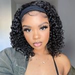 Short Headband Deep Wave Human Hair Wigs | 150 Density