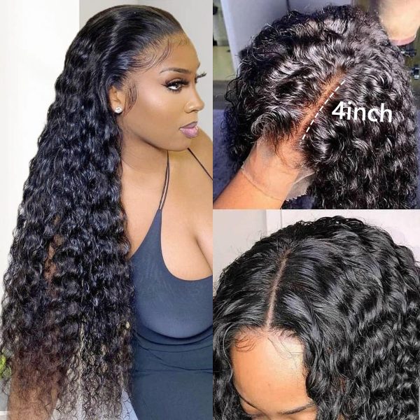 5x5 13x4 13x6 Deep Curly Glueless Lace Front Wig HD Invisible Human Hair Wig