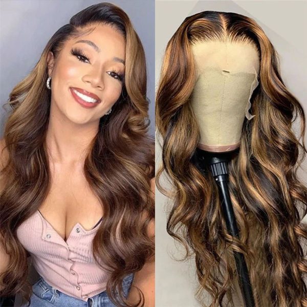 Honey Blonde Highlight Body Wave 13x4 HD Lace Wigs | 4/27 High Density Wig