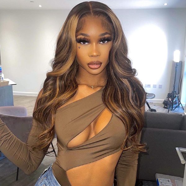 Honey Blonde Highlight Body Wave 13x4 HD Lace Wigs | 4/27 High Density Wig