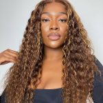 Highlight Honey Blonde Deep Wave HD Lace Front Wig