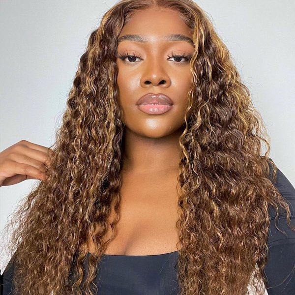 Highlight Honey Blonde Deep Wave HD Lace Front Wig