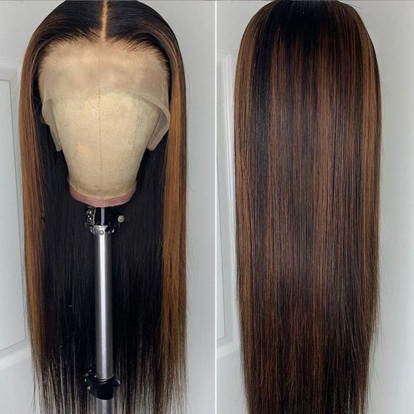 Highlight 1B/30 Honey Blonde Straight 13x4 HD Lace Front Wig