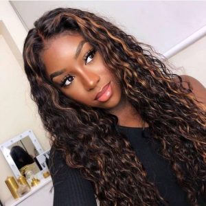 1b/30 Highlight Water Wave Wig |13x4 HD Lace Front Wig
