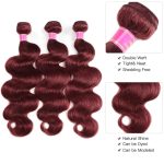 Burgundy Hair Bundles 12A With Honey Blonde 4x4 Transparent Lace Closure Body Wave Human Hair