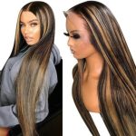 32inch Balayage Highlight Hair 13x4 Transparent Lace Front Human Hair Wigs Pre Plucked Honey Blonde Brown Wigs With Baby Hair