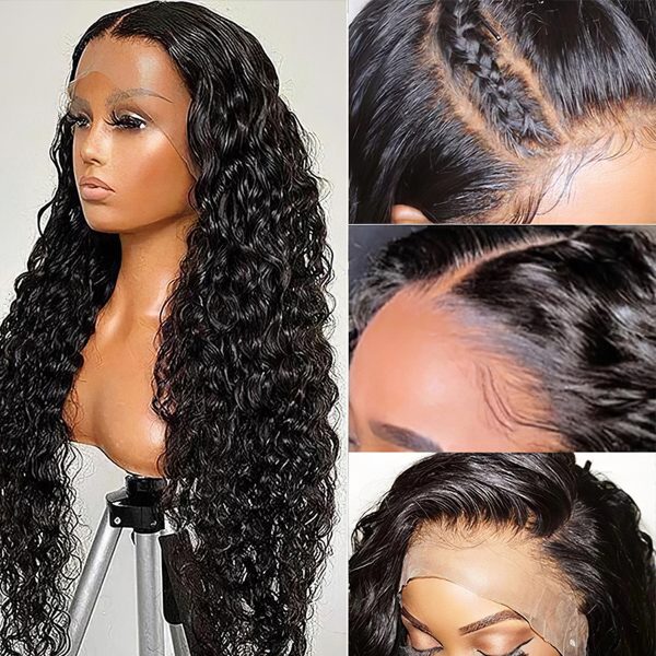 Wet And Wavy HD Lace Front Human Hair Wig 250% High Density Water Wave Wig