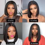 10 Inch Black Medium Bob Straight Wig | 5x5 6x6 HD Lace Closure Wig