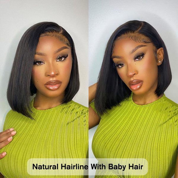 10 Inch Black Medium Bob Straight Wig | 5x5 6x6 HD Lace Closure Wig