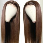 4x4 Transparent Lace Closure Wigs Color #4 Chestnut Brown Human Hair Wig Bleach knots With Baby Hair