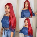 13x4 Straight Red HD Lace Front Human Hair Wig