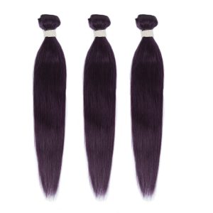 Human Hair 3 Bundles Straight Hair Weave Purple Color