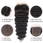 Buy 3 pcs Loose Deep Wave Get 1 Free Closure (Free Part) 100% Natural Human Hair Weaves Deal