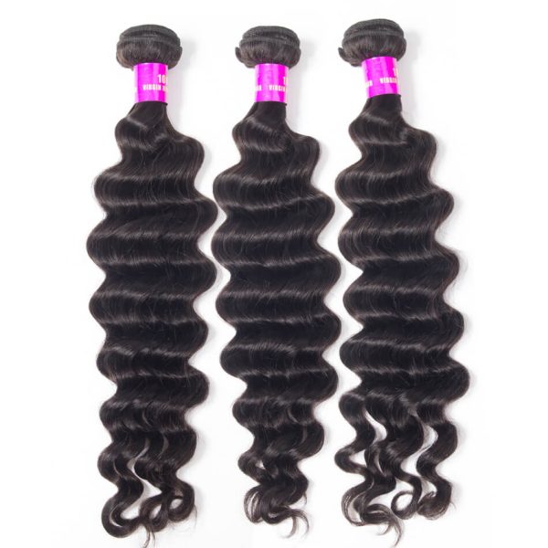 Brazilian Loose Deep Virgin Hair 4 Bundles With 4x4 HD Lace Closure