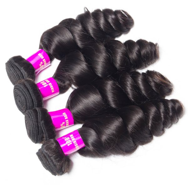 Loose Wave 4 Bundles With 4x4 HD Lace Closure High Quality Brazilian Virgin Hair With Closure