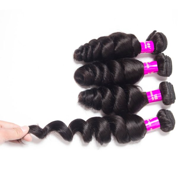 Loose Wave 4 Bundles With 13x4 HD Lace Frontal