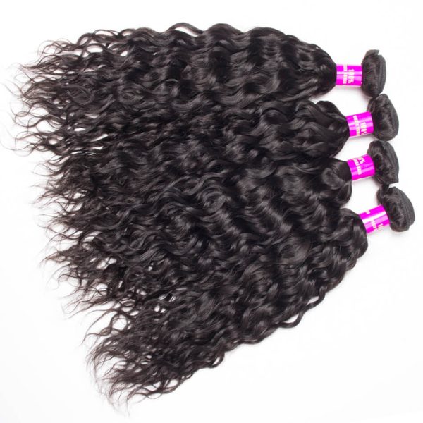 Water Wave Hair 4 Bundles With 4x4 HD Lace Closure High Quality Brazilian Virgin Hair Extensions With Closure