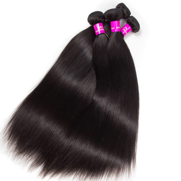 Straight Hair 4 Bundles With 4x4 HD Lace Closure High Quality Brazilian Virgin Hair With Closure