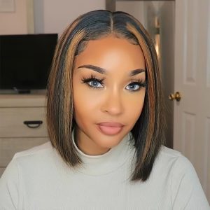 Gorgeous Glueless Bob HD Lace Wig with Blonde Highlights 1B/30