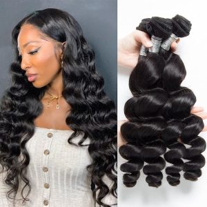 10A Loose Wave Bundles Brazilian Hair Weave Extensions 3 Pcs Remy Human Hair Wefts