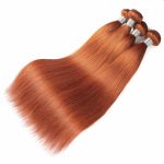 Straight #350 Orange Ginger Hair Bundles 3pcs Deal Double Weft Natural Human Hair Extensions