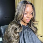 Highlight Balayage Wig 360 Lace Frontal Wig Brazilian Straight/Body Wave Virgin Hair 180% Density