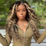 Balayage Human Hair Wigs Loose Deep Wave Hair 13x4 Lace Front Wigs Black Wigs With Highlights Blonde