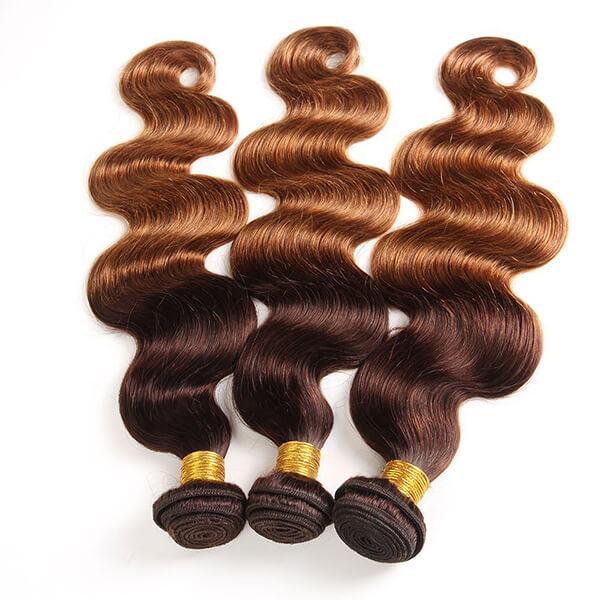 Ombre 4/30 Human Hair Bundles Body Wave Remy Human Hair Weaves Brazilian Indian Human Hair Extensions 3 Bundles