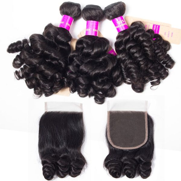 Funmi Hair Virgin Hair 3 Bundles With 4X4 HD Lace Closure