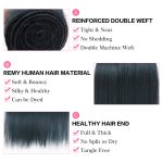 Human Hair 3 Bundles Straight Human Hair Weave Ink Blue Dark Green Color