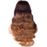 T2/27 Body Wave Ombre HD Lace Front Wigs Bangs with Highlights