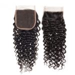 Curly 4 Bundles With 4x4 HD Lace Closure High Quality Brazilian Virgin Hair With Closure