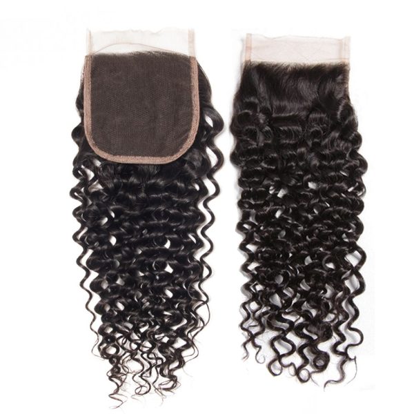 Curly Wave 3 Bundles With 4x4 HD Lace Closure