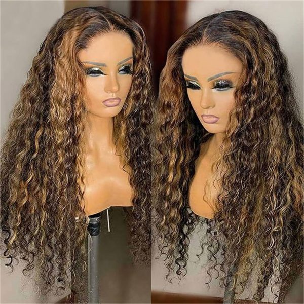 Highlight 1B/30 Honey Blonde 13x4 HD Lace Deep Wave Lace Front Wig